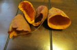 Scoop out insides of sweet potatoes